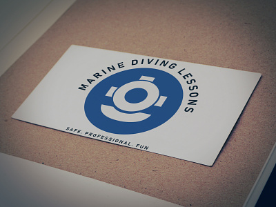 Marine diving lessons logo on a card adobe illustrator design icon logo logodesign