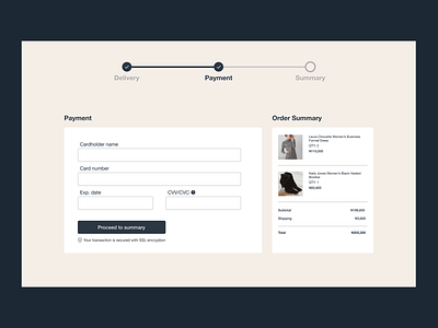 Credit card checkout - Daily UI Challenge Day 002