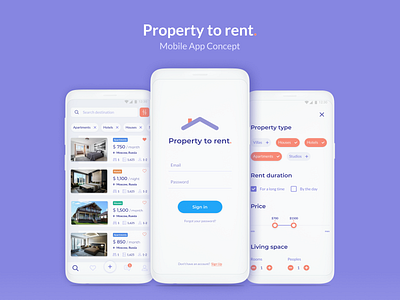 Mobile App Concept android apartments app interface ios mobile app property rent ui ux web