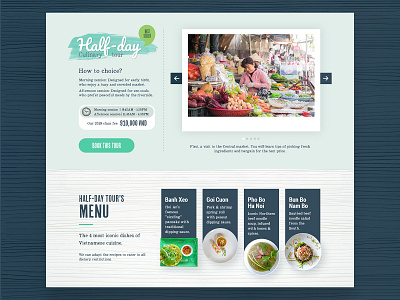 Cooking Tour Menu cooking food interface layout uiux web design website