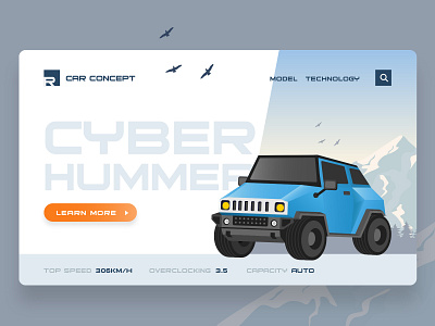 Cyberhummer car concept app app card car car concept cybertruck hummer illustraion illustrator interface layout uiux web design