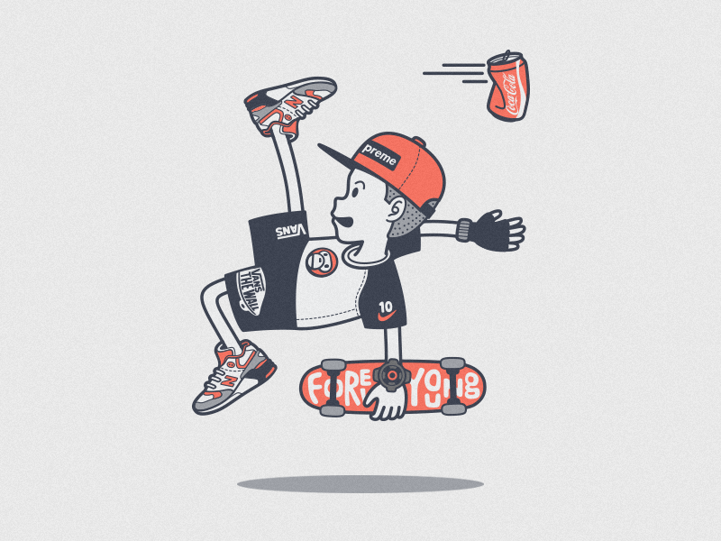 Boy with brands by iBom on Dribbble