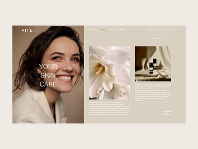 Silk Skin Care design minimal typography ui web website