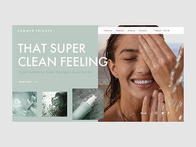 That Super Clean Feeling beauty beauty product design ecommerce heath minimal products skincare typography ui ux web website