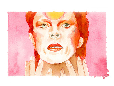 Illustration | Portrait of David Bowie animation artist editorial editorial art editorial illustration illustration portrait art portrait illustration watercolor watercolor illustration