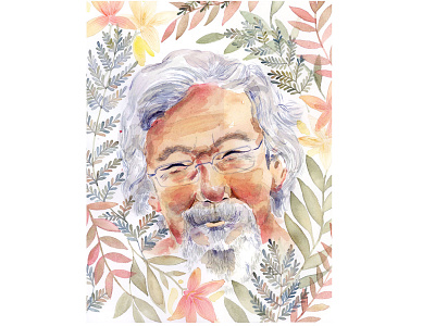 Illustration | Portrait of David Suzuki artist design editorial editorial art editorial illustration illustration portrait portrait illustration watercolor watercolor illustration
