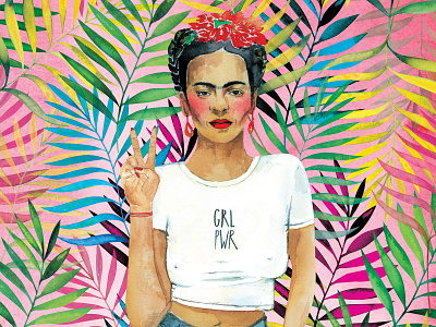 Illustration | Portrait Modern Day Frida Kahlo artist editorial editorial art editorial illustration illustration portrait portrait art portrait illustration watercolor watercolor illustration