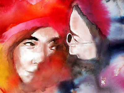 Illustration | Portrait of John & Yoko editorial editorial art editorial illustration illustration magazine illustration portrait portrait art portrait illustration watercolor watercolor illustration