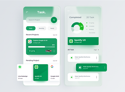 Project Management App (Task.) android android app app application design design app iphone app mobile ui ux