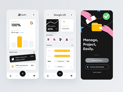 Project management App (Swift.) android android app app application design design app flatdesign illustraion illustration iphone app mobile project management ui ux