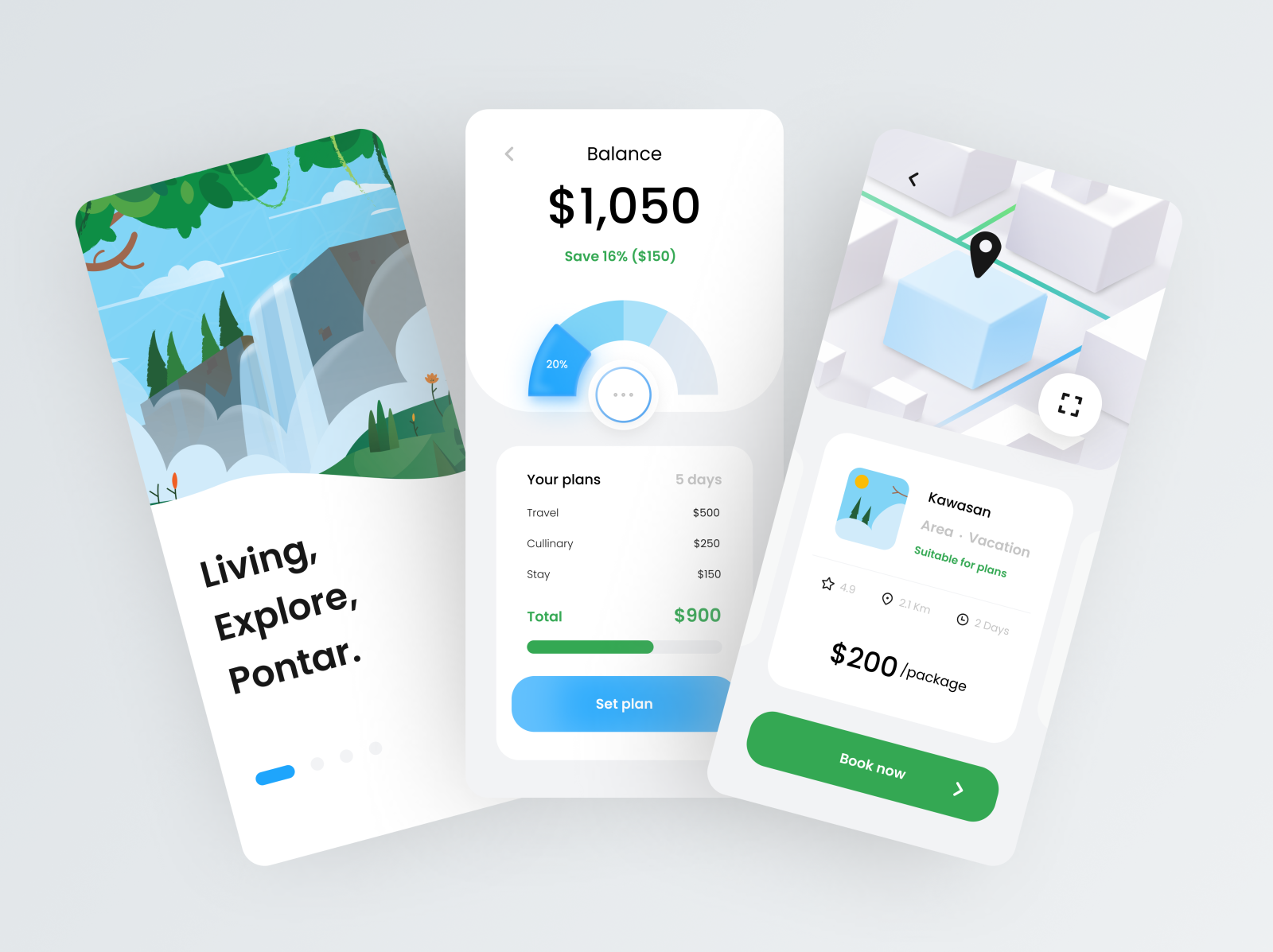 Pontar - travel assistant by voxy St on Dribbble
