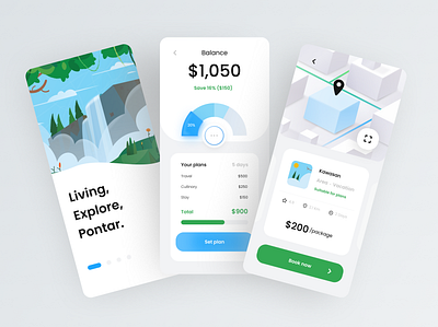 Pontar - travel assistant android android app app application clean design design app iphone app mobile ui ux