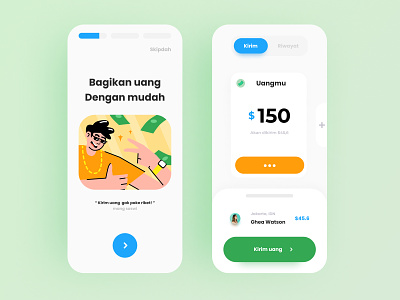 Bagi - money sender app android app app design design app illustration iphone app onboarding simple ui ux