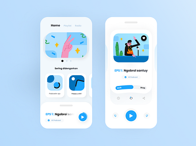 Talk - podcast app android app app application clean design design app illustration iphone app mobile podcast simple ui ux