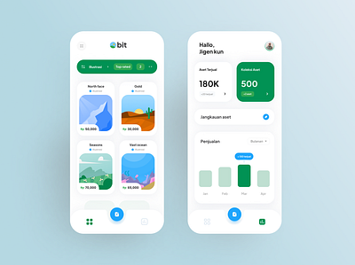 Bit - Digital asset microstock android app app application clean design app illustration iphone app microstock mobile ux