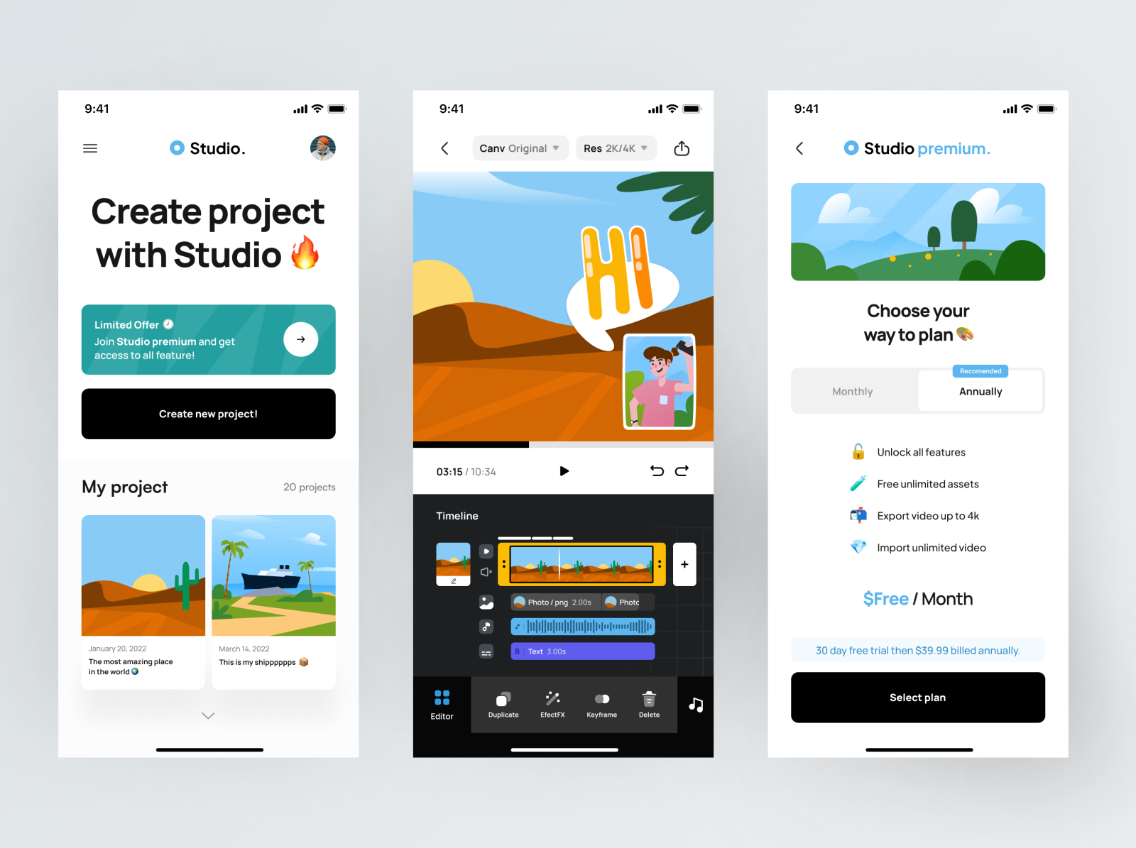 Studio 🎥 - Video editor app by voxy St on Dribbble