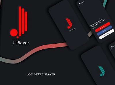 JOGI MUSIC PLAYER ( Red and Green) app art design icon illustration illustrator minimal ui ux website