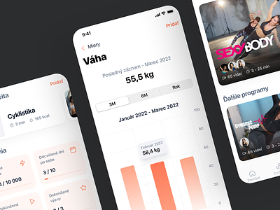 Largest online fitness centre in Slovakia android app design fit fitapp fitness ios layout mobile product ui ux