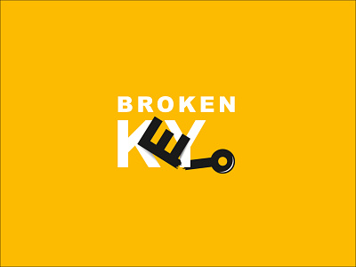 Broken key logo design branding icon logo vector