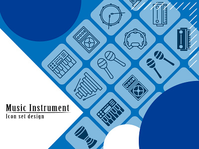 Music instrument icon set design