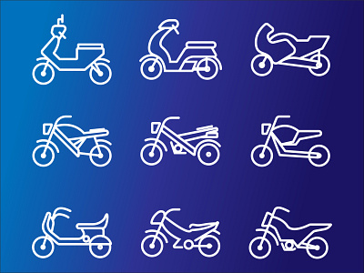 simple cool motorcycle icon icon vector