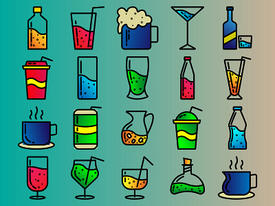 drink icon with color icon vector