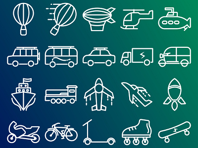 transport icon with outline style icon vector