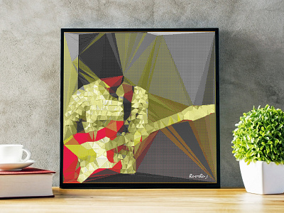 The guitarist 8bit 8bits editing guitar illustraion illustrator mockup painting pattern pixel art pixel artist pixelart pixels red vector