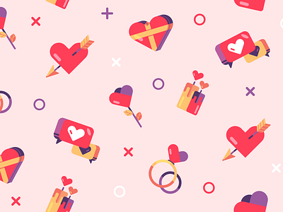 Valentine Pattern design icon illustration love red valentine vector