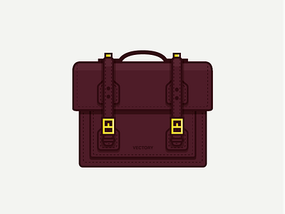 Briefcase bag briefcase design flat red