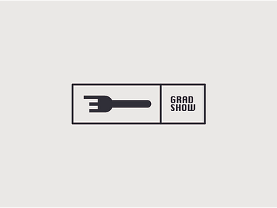 Fork - Grad Show food fork grad graduation logo negative space road show simple tweak