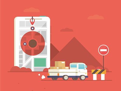 Car Tracking System 01 app car driving forbidden gps infographic red system track tracking truck