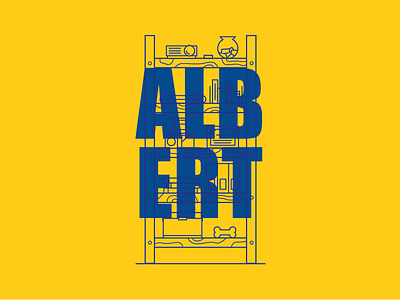 Albert albert cabinet furniture ikea line art multiply stroke typography vector yellow