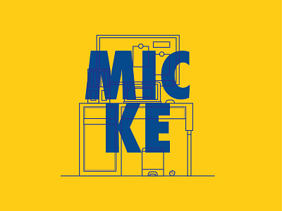 Micke albert cabinet furniture ikea line art multiply stroke typography vector yellow