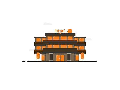 BTPN - Building bank brown btpn building design house motion office orange vector