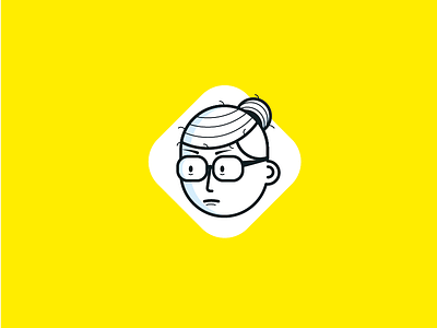 Face bun character faces glasses icon vector. yellow
