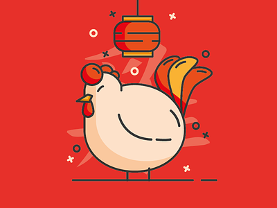 Happy Chinese New Year - Rooster angpao chicken chinese fat happy new rooster year