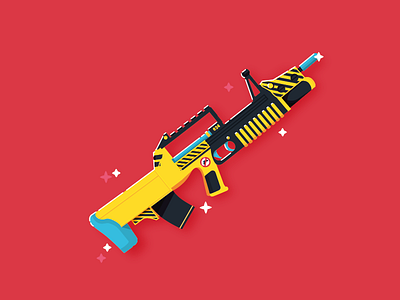 Weapon - Gun black colorful doom gun weapon yellow
