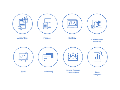 Icon blue clean icon material presentation simple strategy