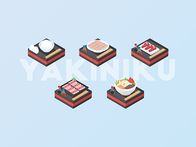 Isometric Illustration - Yakiniku