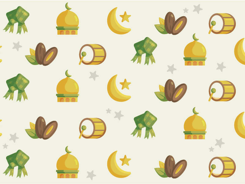 Eid Pattern illustration icon vector pattern mosque kurma ramadhan eid