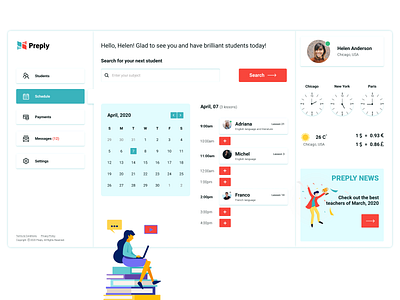 Preply Study Platform design concept