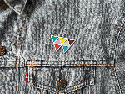 White October – Pin Badge accessories apparel badge branding clothing colours design identity lines logo pin badge triangles