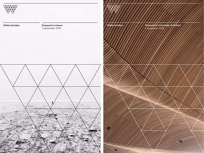 White October – Covers branding cover design identity lines mark report typography