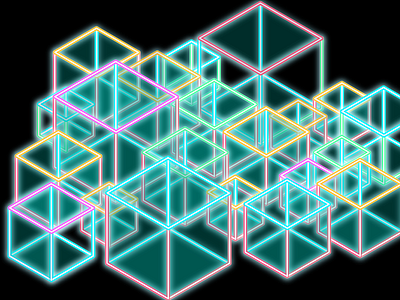 Neon cubes design illustraion illustration illustrator neon picture vector