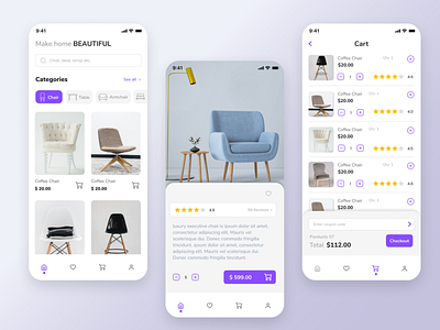 E-commerce Furniture App e commerce app furniture furniture app mobile ui mobile ux