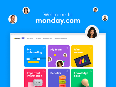 monday.com Onboarding Website company design new joiners onboarding team ui ux web welcome