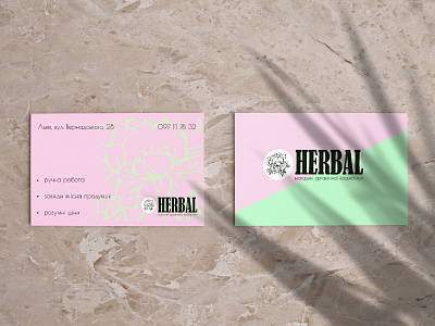 business card natural cosmetics store branding business card design logo ukraine vector