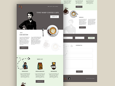 Time Warped Coffe Cafe design graphic design illustration ui ux web web design website website concept