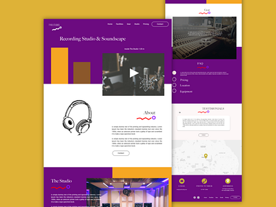 Recording Studio Concept design graphic design ui ux web web design